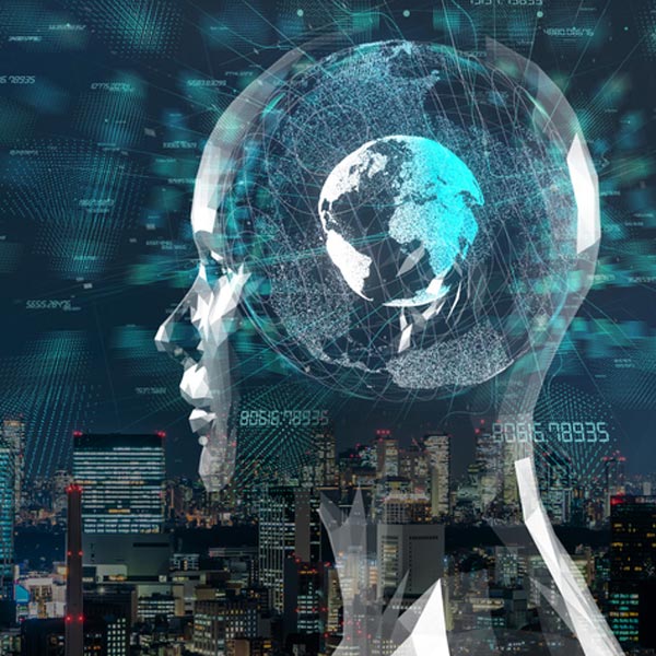 graphic of a person with a globe in their head